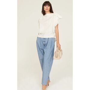 MM6 Maison Margiela Eyelet  Cotton Boat Neck Top SZ 40